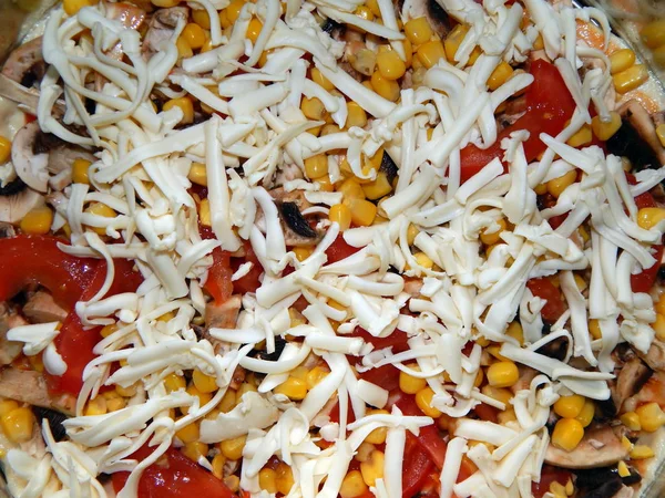 Cozinhar Alimentos Ingredientes Alimentares Pizza — Fotografia de Stock