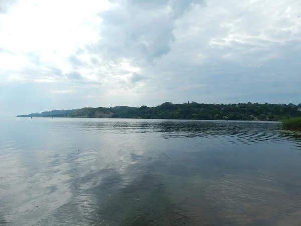 Pêche Sur Bateau Rivière Paysage Nature — Photo