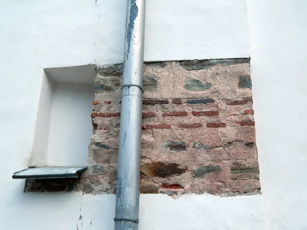 天然石素材と煉瓦組積造壁のテクスチャ — ストック写真