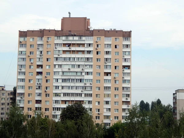 Panorama Vista Cidade Edifícios Residenciais Bairros — Fotografia de Stock