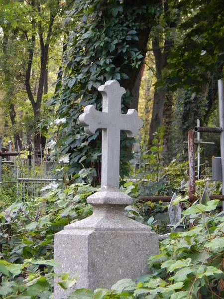 Croci Tombe Cimitero Recinzioni — Foto Stock