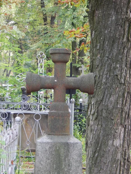 Crosses Graves Cemetery Fences — Stock Photo, Image