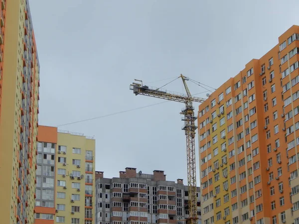 Nieuwe Gebouwen Worden Voor Bewoning Bestemde Gebouwen Gebouwd — Stockfoto