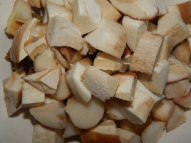 Vejetaryen yemekleri için beyaz mantar dokusu