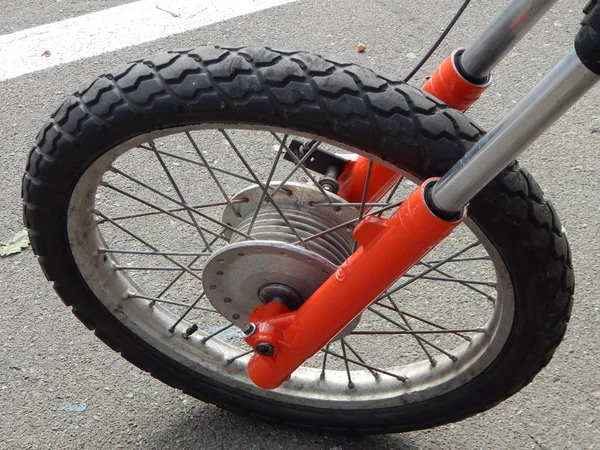 Retro Motor Fiets Antieke Onderdelen Elementen — Stockfoto