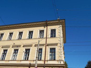 Şehir, taş ayrıntıları ve dekorasyon klasik mimari