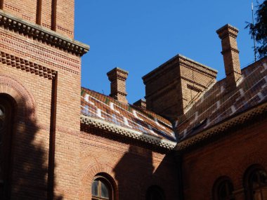 Şehir, taş ayrıntıları ve dekorasyon klasik mimari