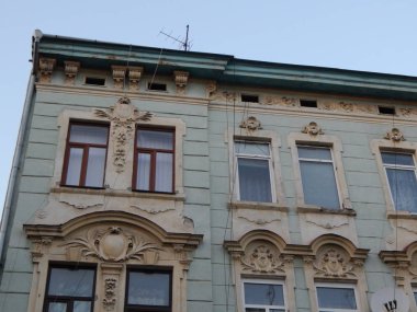 Şehir, taş ayrıntıları ve dekorasyon klasik mimari