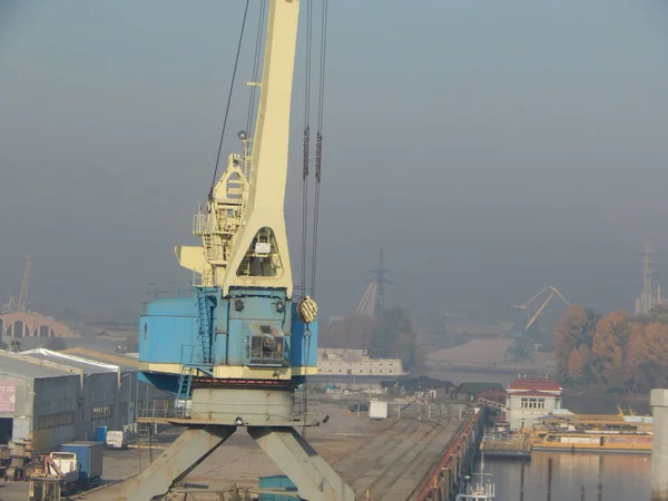 Grúas Portuarias Para Transporte Carga Complejo Logístico Portuario — Foto de Stock