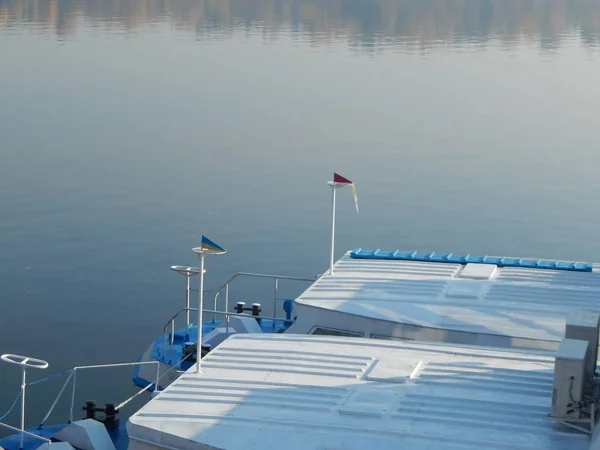 Bateaux Fluviaux Dans Les Détails Les Éléments Navire — Photo