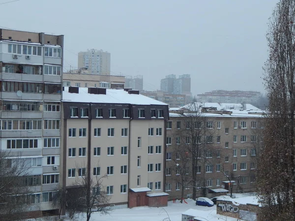 Місто Сніг Зимові Текстури Вулиці — стокове фото