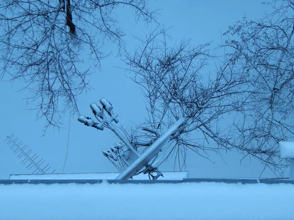 Miasto Śnieg Zimą Tekstury Ulicy — Zdjęcie stockowe