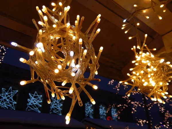 Guirnaldas Decoraciones Para Las Fiestas Navidad Año Nuevo —  Fotos de Stock