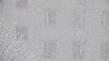 Arka planda kar yağıyor