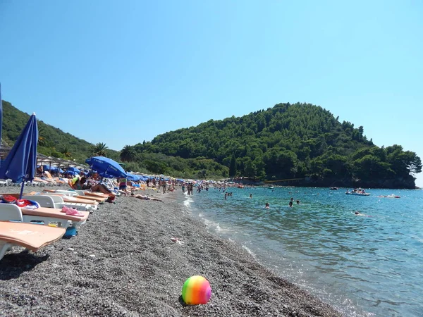 Petrovac Karadağ Eylül 2014 Sokaktaki Insanlara — Stok fotoğraf