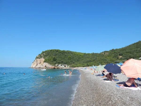 Petrovac Montenegro Settembre 2014 Gente Strada — Foto Stock