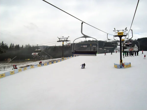 Zakopane Polen Januari 2012 Ski Oord Mensen — Stockfoto