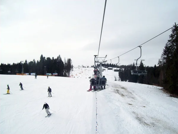 Bialka Tatranska Polen Januari 2012 Ski Oord Mensen — Stockfoto