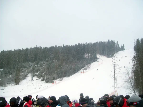 Bialka Tatranska Polen Januar 2012 Skigebiet Und Menschen — Stockfoto