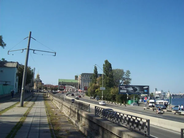 Kiev Oekraïne Augustus 2011 Mensen Auto Straat — Stockfoto