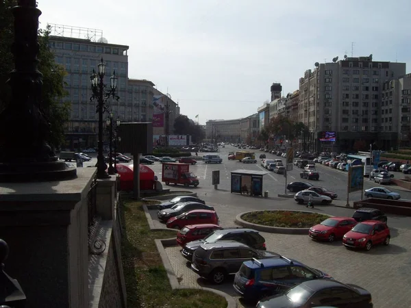 Kiev Ucraina Luglio 2012 Persone Auto Strada — Foto Stock