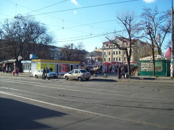 Kyjev Ukrajina Září 2012 Lidé Auta Ulicích — Stock fotografie