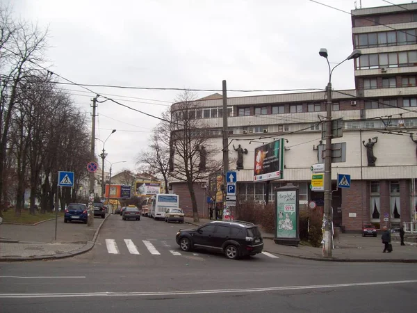 Kiev Oekraïne September 2012 Mensen Auto Straat — Stockfoto