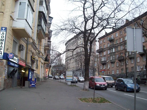 Kiev Oekraïne September 2012 Mensen Auto Straat — Stockfoto