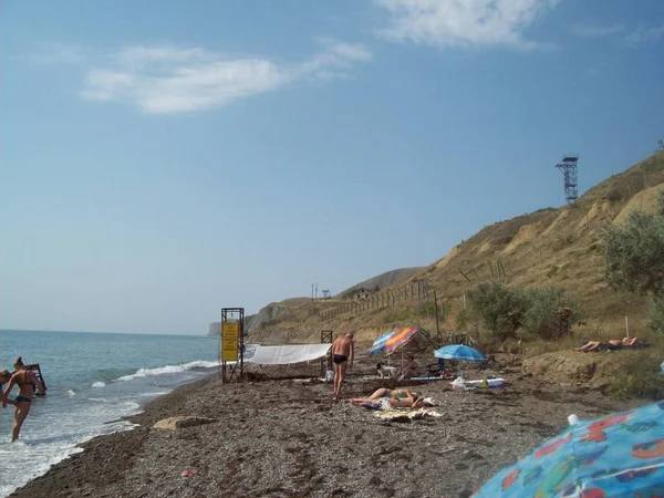 Sudak Crimea Juli 2010 Mensen Straat — Stockfoto