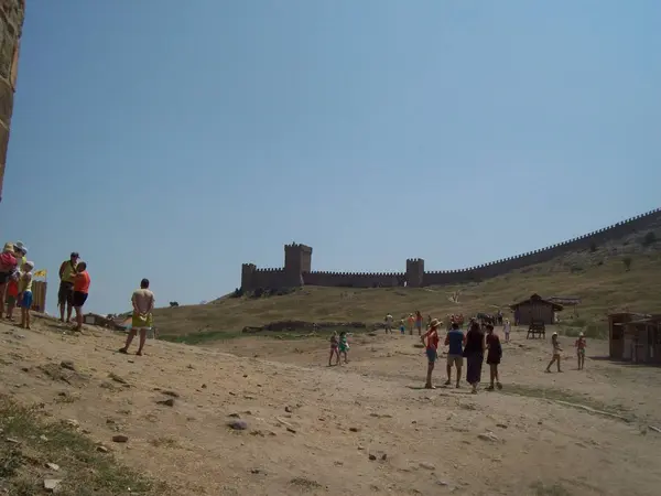 Sudak Crimea Temmuz 2010 Nsanlar Sokaklarda — Stok fotoğraf