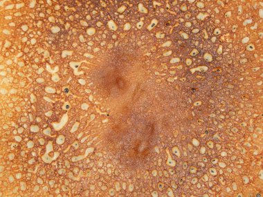 Krep yerken üzerine Shrovetide yeni bir dökme demir tavada