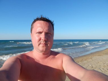 Kavros, Crete, Yunanistan - 16 Ağustos 2014: Oleg Prokopenko Model ben