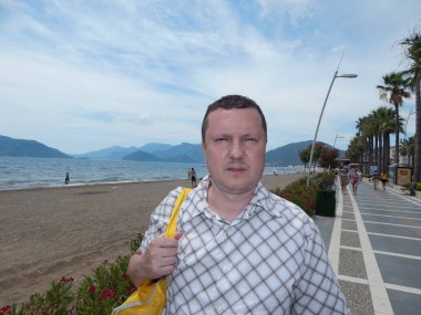 Marmaris, Türkiye - 10 Haziran 2016: Model Oleg Prokopenko n