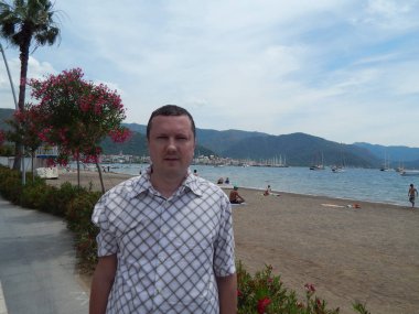 Marmaris, Türkiye - 10 Haziran 2016: Model Oleg Prokopenko n