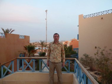 Sharm El Sheikh, Mısır - 17 Ağustos 2014: Oleg Prokopenko res üzerinde