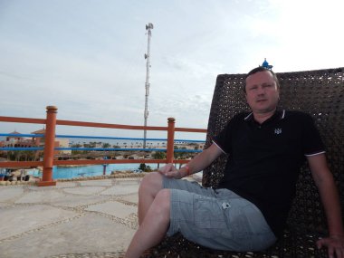 Sharm El Sheikh, Mısır - 17 Ağustos 2014: Oleg Prokopenko res üzerinde