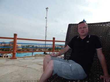 Sharm El Sheikh, Mısır - 17 Ağustos 2014: Oleg Prokopenko res üzerinde