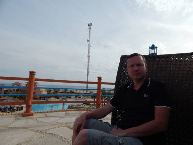 Sharm El Sheikh, Mısır - 17 Ağustos 2014: Oleg Prokopenko res üzerinde