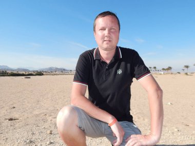 Sharm El Sheikh, Mısır - 17 Ağustos 2014: Oleg Prokopenko res üzerinde