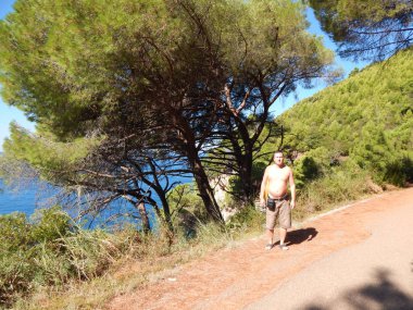 Petrovac, Karadağ - 29 Ağustos 2014. Oleg Prokopenko model