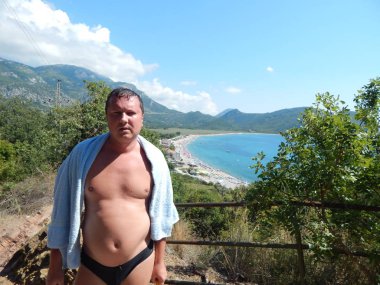 Petrovac, Karadağ - 29 Ağustos 2014. Oleg Prokopenko model
