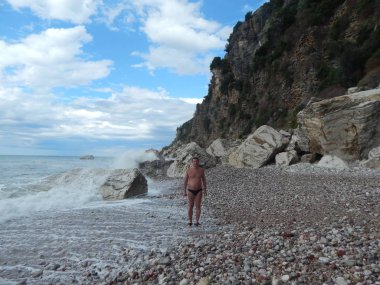 Petrovac, Karadağ - 29 Ağustos 2014. Oleg Prokopenko model