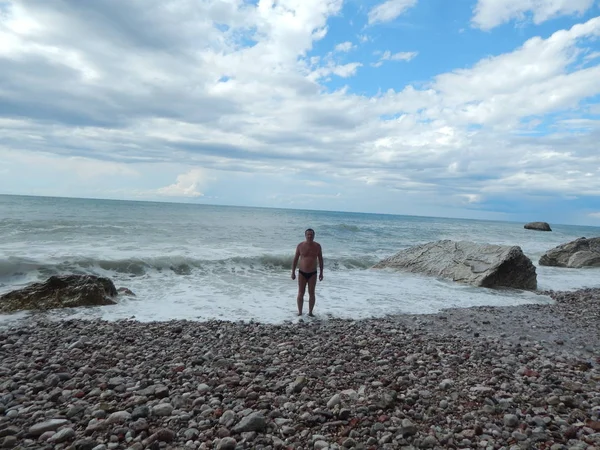 Petrovac, Karadağ - 29 Ağustos 2014. Oleg Prokopenko model