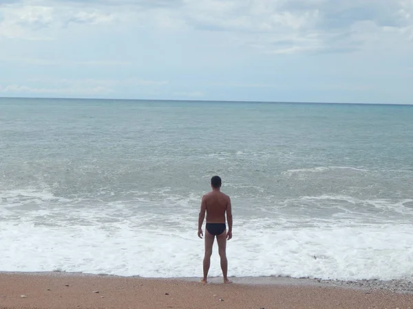 Petrovac, Karadağ - 29 Ağustos 2014. Oleg Prokopenko model