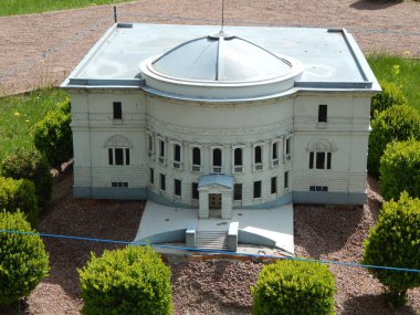 Park Kiev minyatür, Kiev, Ukrayna - 1 Mayıs 2016. Architectur