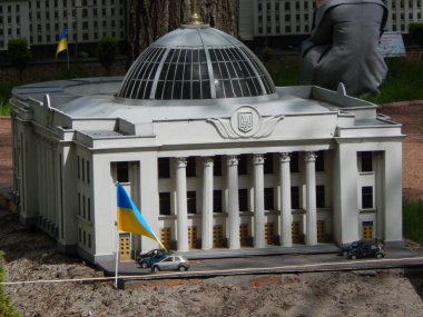 Park Kiev minyatür, Kiev, Ukrayna - 1 Mayıs 2016. Architectur