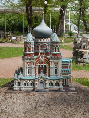 Park Kiev minyatür, Kiev, Ukrayna - 1 Mayıs 2016. Architectur