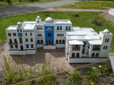 Park Kiev minyatür, Kiev, Ukrayna - 1 Mayıs 2016. Architectur