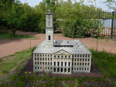 Park Kiev minyatür, Kiev, Ukrayna - 1 Mayıs 2016. Architectur