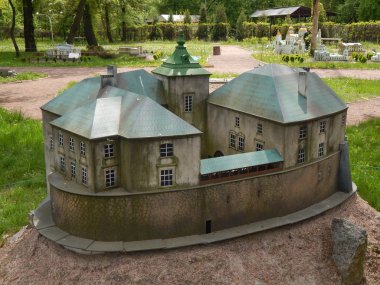 Park Kiev minyatür, Kiev, Ukrayna - 1 Mayıs 2016. Architectur